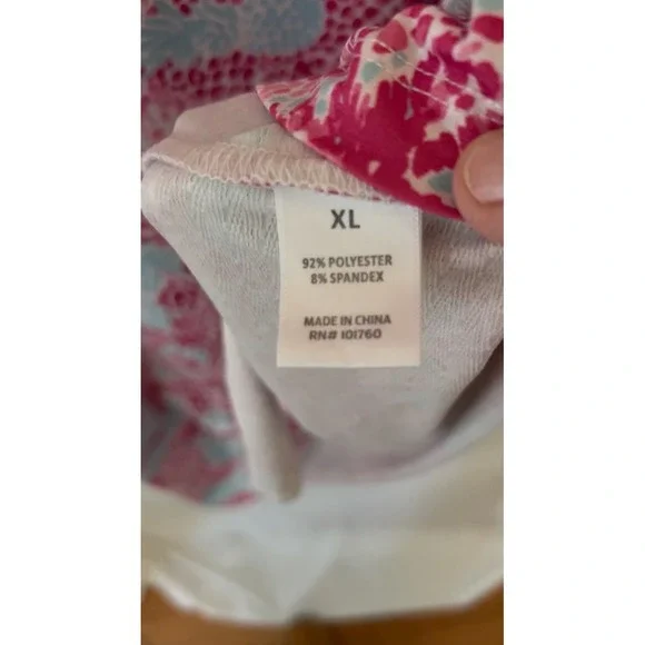 Emerald 18 Womens XL Golf Dress Pink Tropical Coral Palm Tree Quarter ZipStretch - Picture 3 of 4